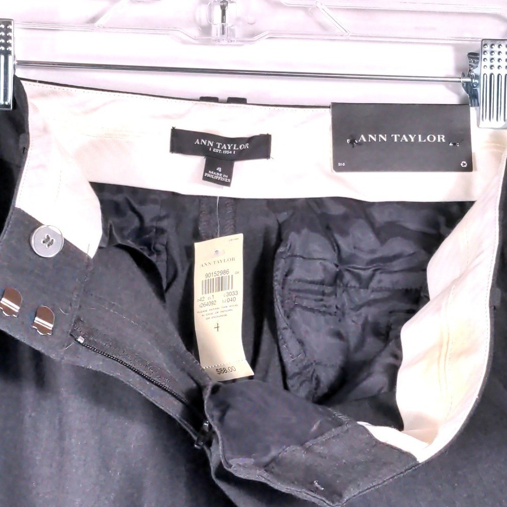 Ann Taylor Womens 4 Modern Fit Trouser Leg Gray Dress Pants Professional NWT - Picture 5 of 11